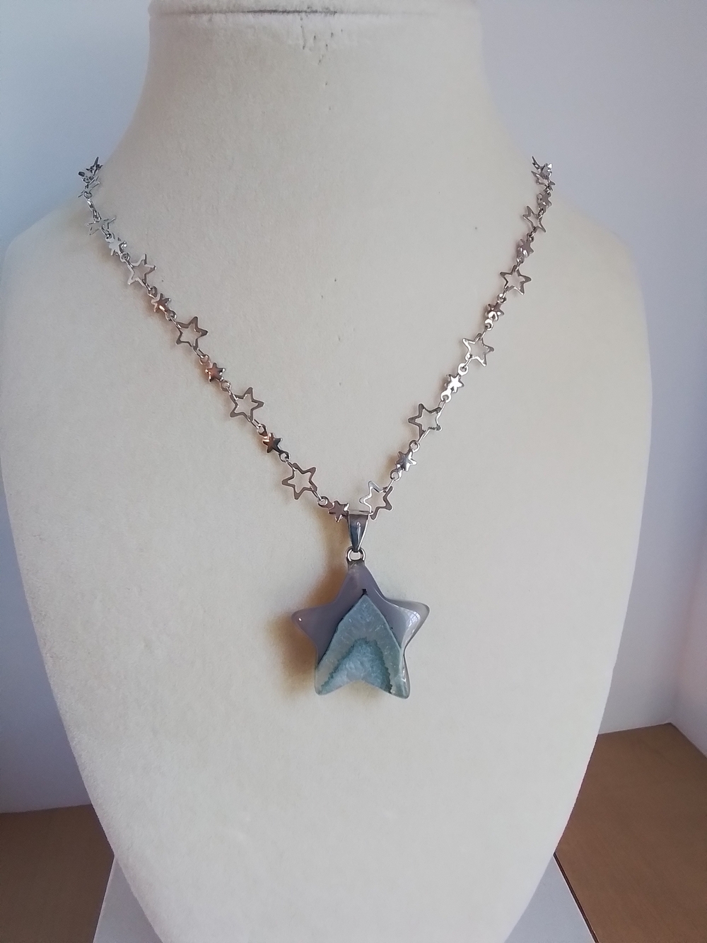 Silver Star Necklace with Phantom Quartz Star